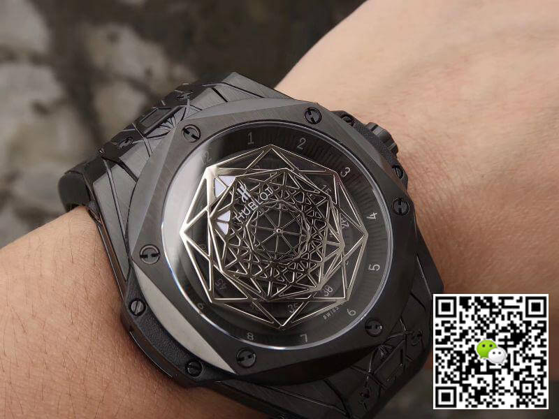 Replica Hublot Big Bang Sang Bleu 415.CX.1114.VR.MXM17 TMF Factory 1:1 Best Edition Swiss ETA1213 Leather Fronted Rubber Strap