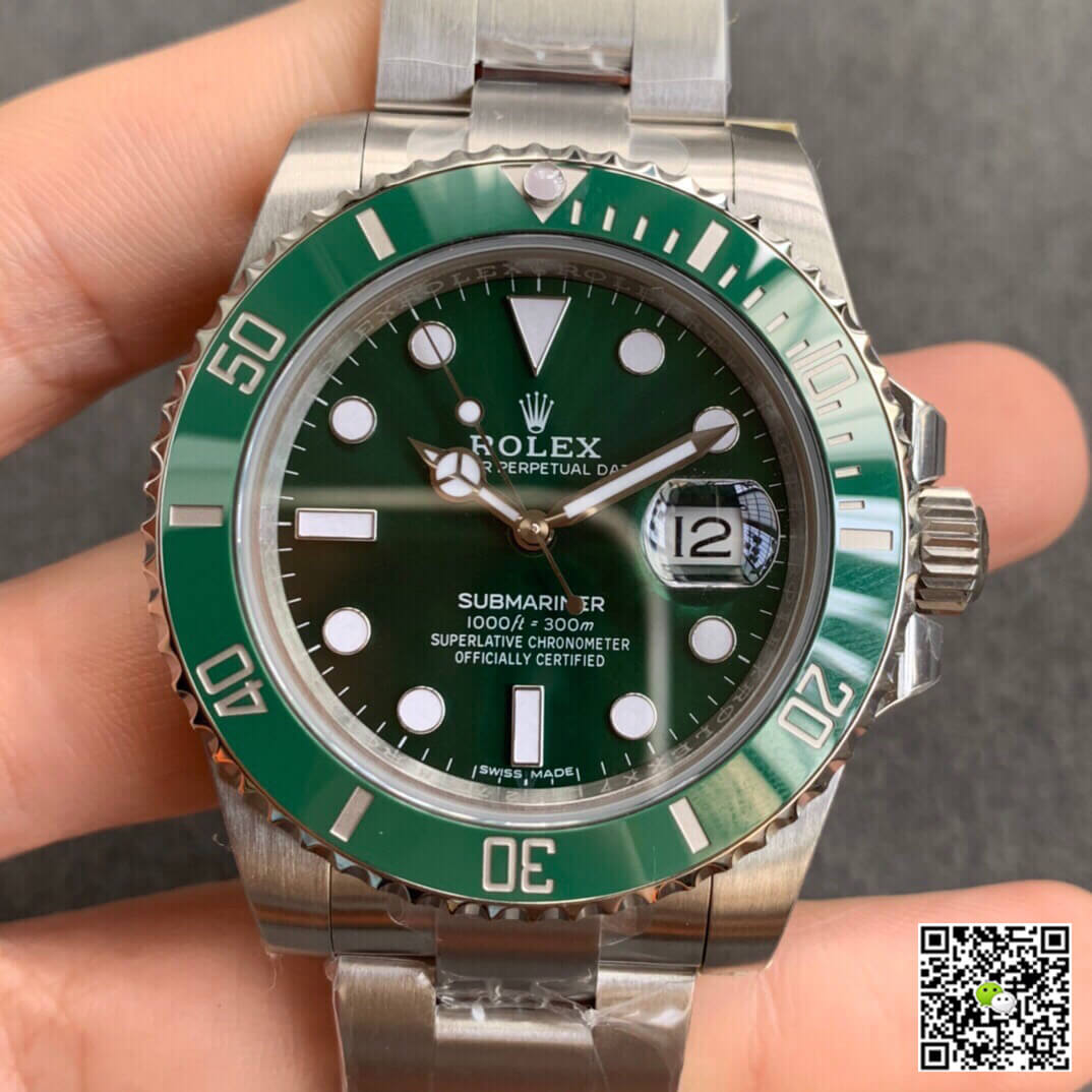 R01ex Submariner Replica 116610LV 40MM 1:1 Best Edition ZZ Factory V2S Green Bezel