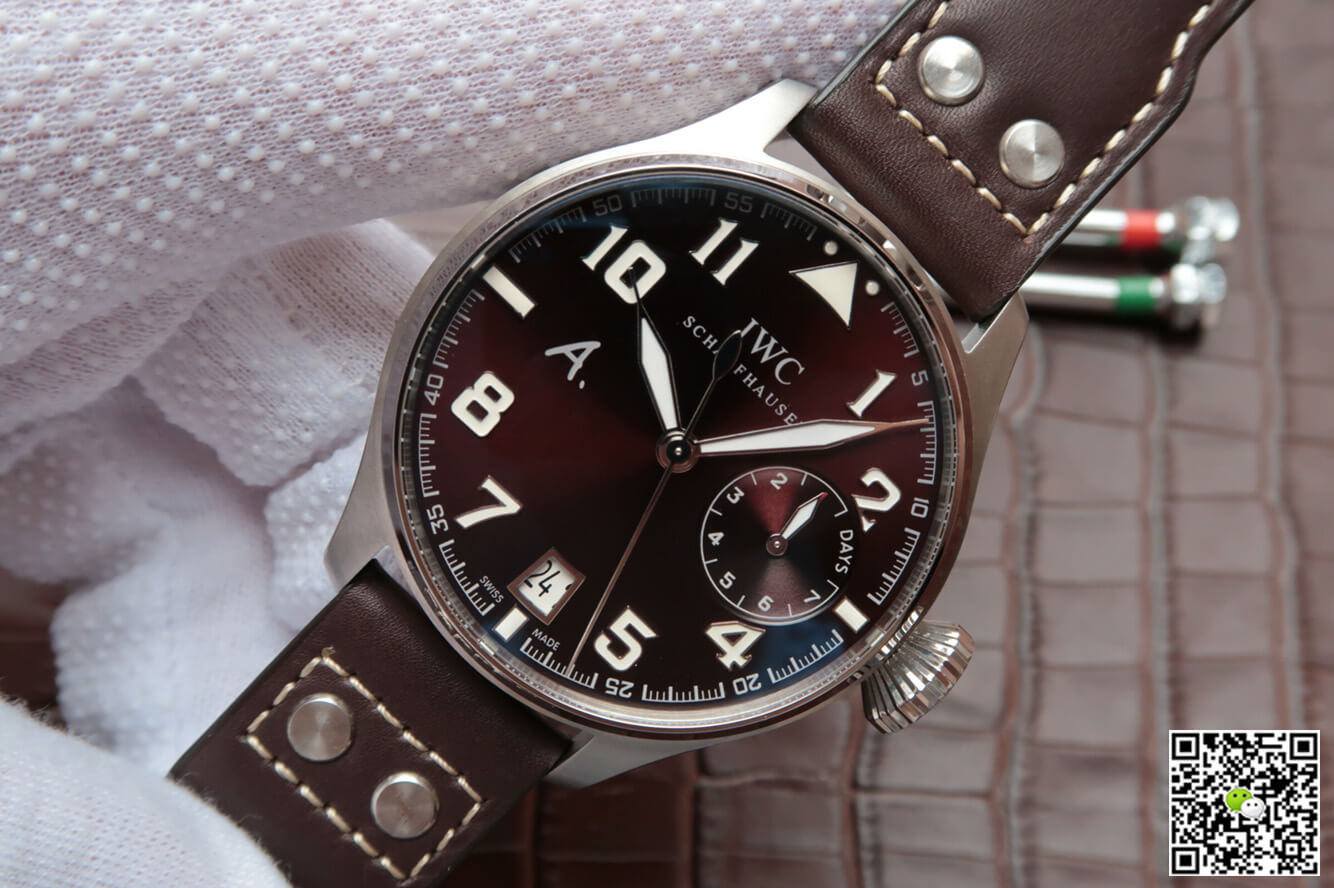 Replica IWC Pilot IW500422 1:1 Best Edition ZF Factory Brown Dial Leather Strap