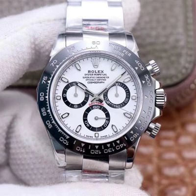 Replica R01ex Cosmograph Daytona M116500LN-0001 1:1 Best Edition Noob Factory White Dial Swiss ETA4130