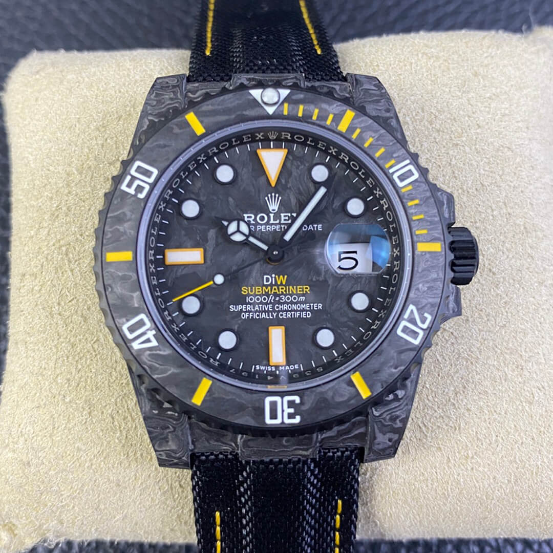 Replica R01ex Submariner 1:1 Best Edition VS Factory DIW Carbon Fiber Bezel