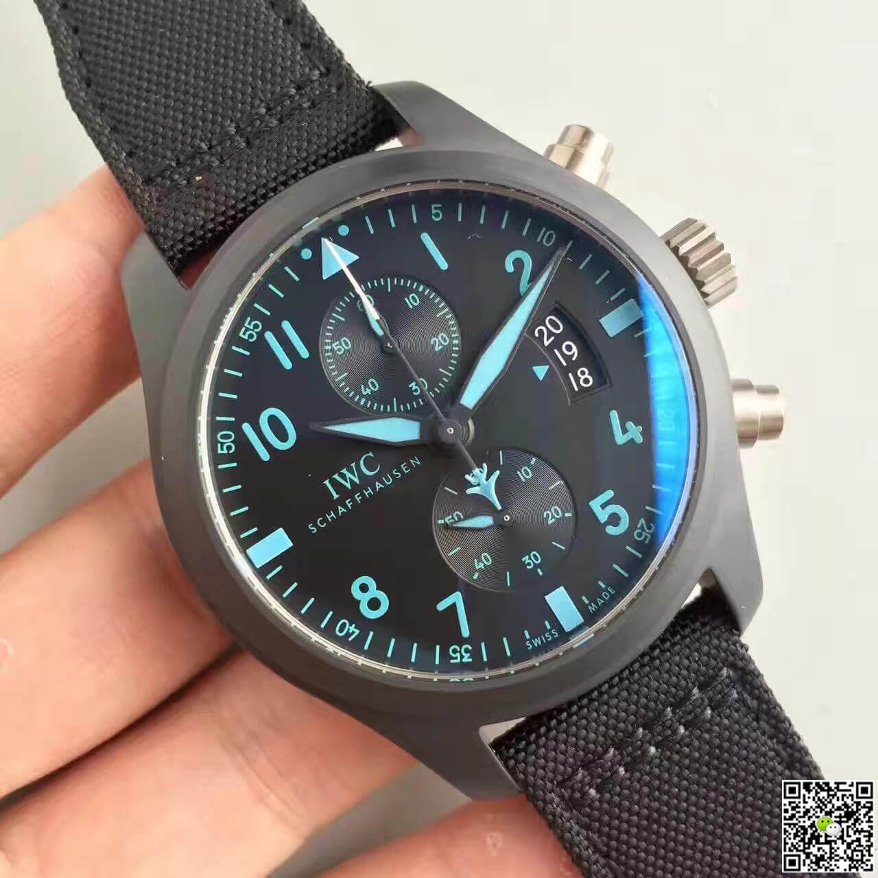 Replica IWC Pilot Chronograph IW388003 ZF Factory 1:1 Best Edition Swiss ETA7750 Black Dial