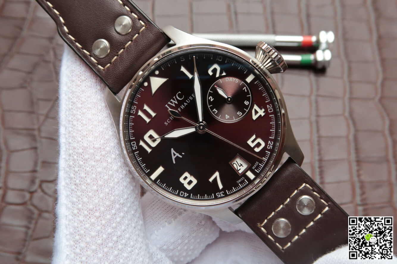 Replica IWC Pilot IW500422 1:1 Best Edition ZF Factory Brown Dial Leather Strap