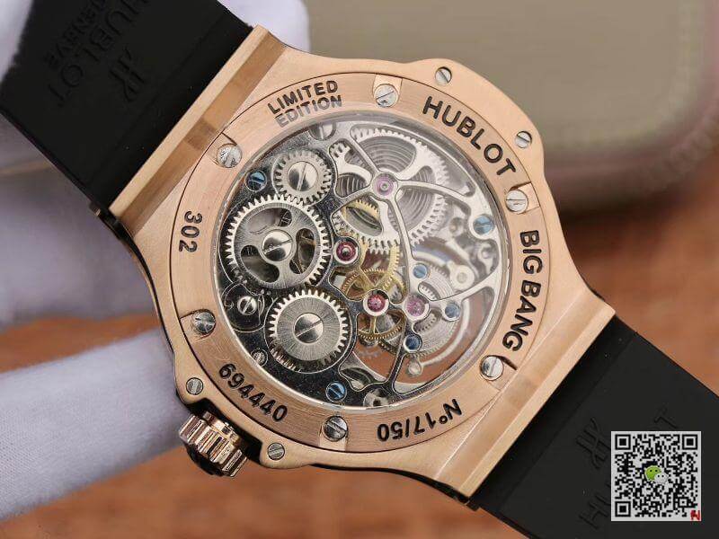 Replica Hublot Classic Fusion 45mm Tourbillon 1:1 Best Edition With D1am0nd Rosegold White Dial Swiss Toubillon