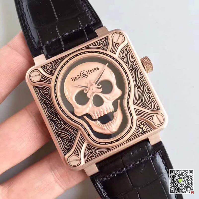 Replica Bell   Ross BR 01 1:1 Best Edition Swiss ETA9015 Rose Gold