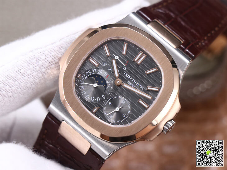 Replica Pat*k Phi1i*pe Nautilus 5712GR-001 1:1 Best Edition PF Factory Rose Gold Leather Belt