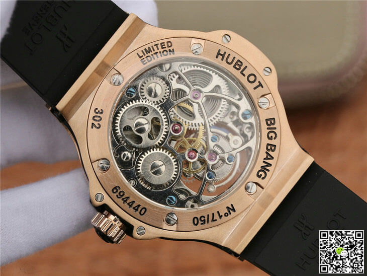 Replica Hublot Big Bang Tourbillon 1:1 Best Edition Rose Gold Black Dial
