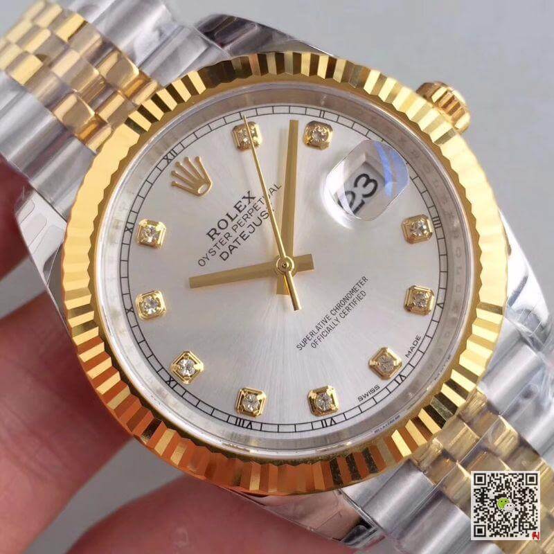 Replica R01ex Datejust 41 126333 Silver Dial 1:1 Best Edition Stainless Steel 410L and 18K Yellow Gold Bracelet