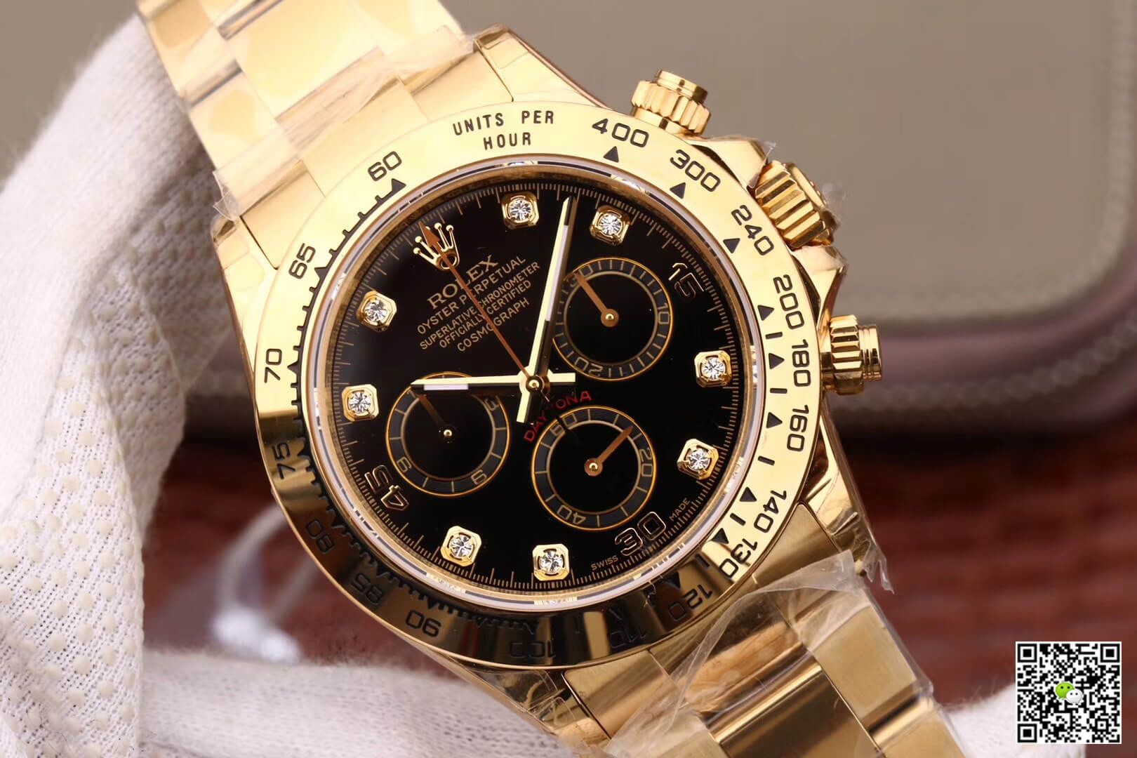 Replica R01ex Daytona Cosmograph M116508-0008 1:1 Best Edition JH Factory Yellow Gold D1am0nds Dial