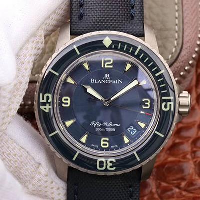 Replica Blancpain Fifty Fathoms 5015-12B40-O52A ZF Factory 1:1 Best Edition Swiss ETA2836-2 Black Sail-canvas Strap