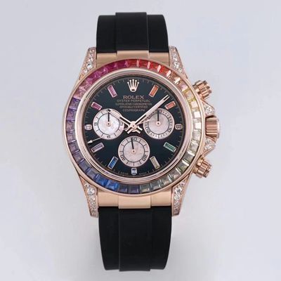 Replica R01ex Daytona 116595RBOW 1:1 Best Edition BL Factory Rose Gold Swiss ETA4130