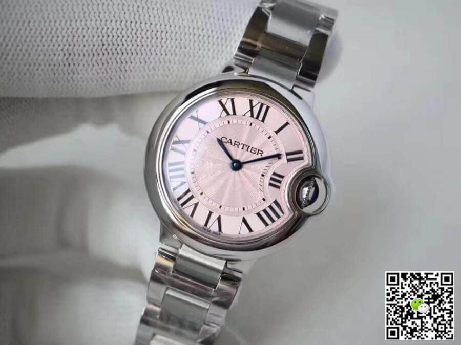 Replica Ballon Bleu De Ca*t1er 33 mm V6 Factory 1:1 Best Edition Swiss ETA076 Pink Dial