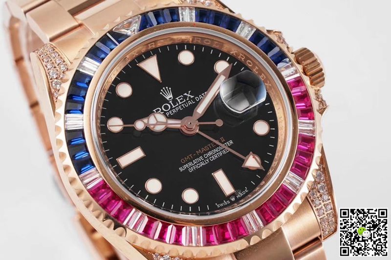 Replica R01ex GMT Master II 116759 SAru 1:1 Best Edition ROF Factory Rose Gold Swiss ETA2836