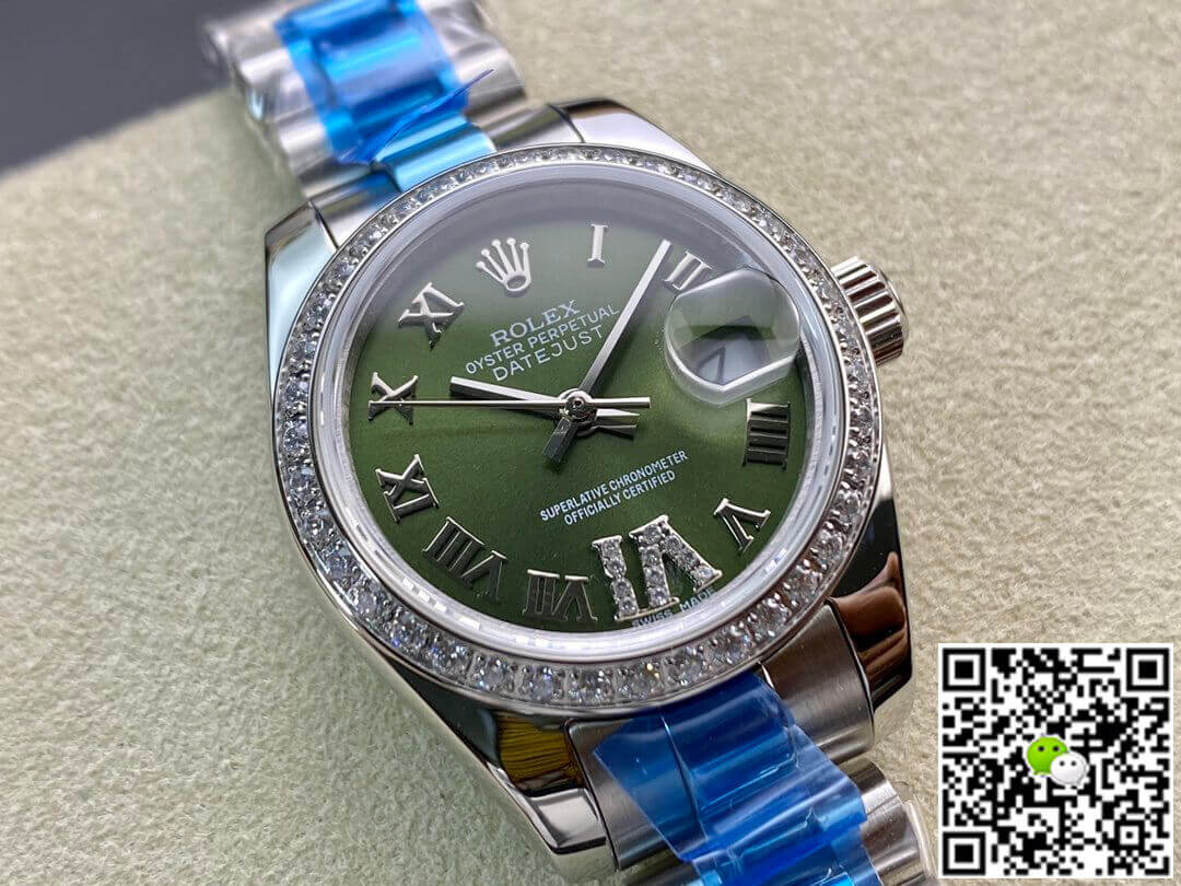 Replica R01ex Datejust 28MM 1:1 Best Edition BP Factory D1am0nd-set Green Dial