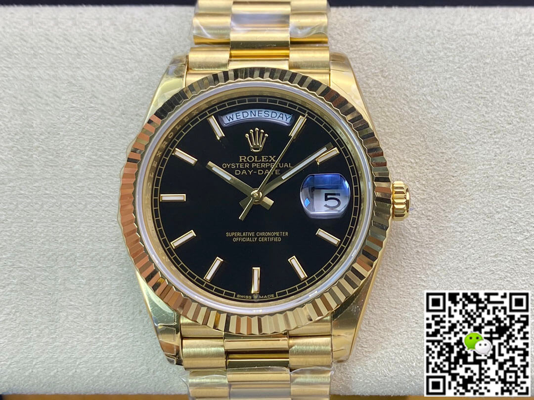 Replica R01ex Day Date 40MM 1:1 Best Edition EW Factory Black Dial