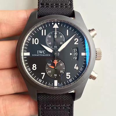 Replica IWC Pilot Chronograph IW388001 ZF Factory 1:1 Best Edition Swiss ETA7750 Black Dial