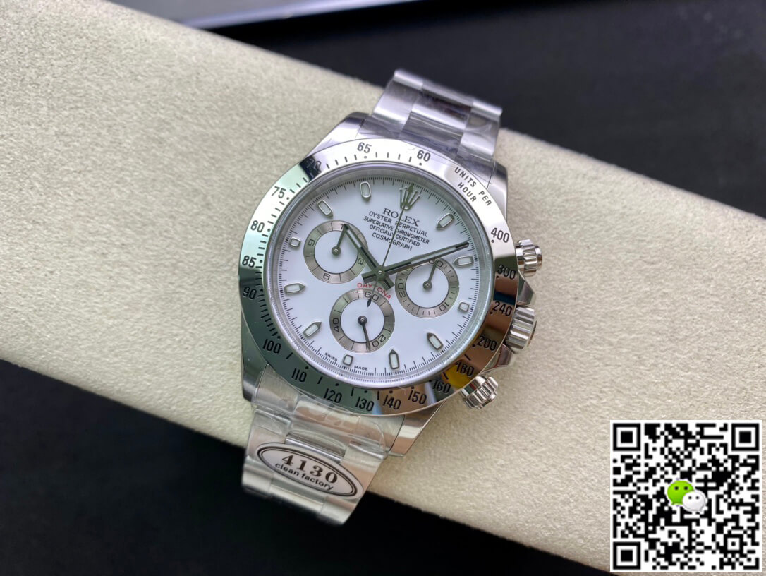 Replica R01ex Cosmograph Daytona 116520LN 1:1 Best Edition Clean Factory White Dial