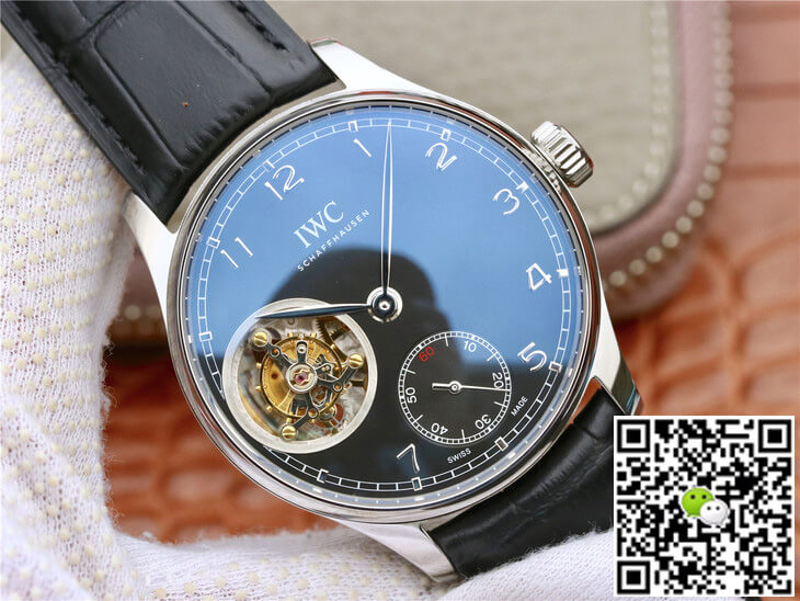 Replica IWC Portuguese Tourbillon 1:1 Best Edition ZF Factory Black Dial