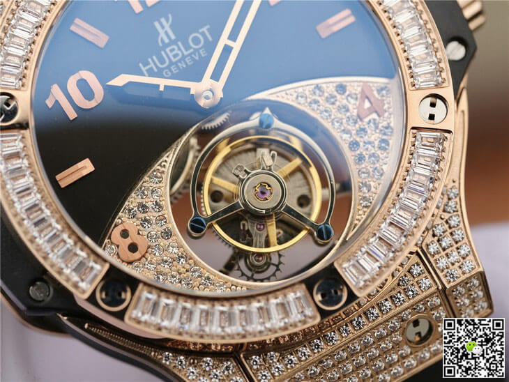 Replica Hublot Big Bang Tourbillon 1:1 Best Edition Rose Gold Black Dial