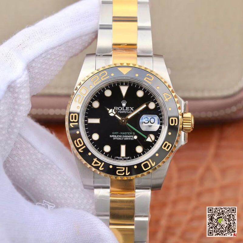 Replica R01ex GMT Master II 116713 LN 40mm EW Factory 1:1 Best Edition Swiss ETA2836 Stainless Steel Two Tone Bracelet