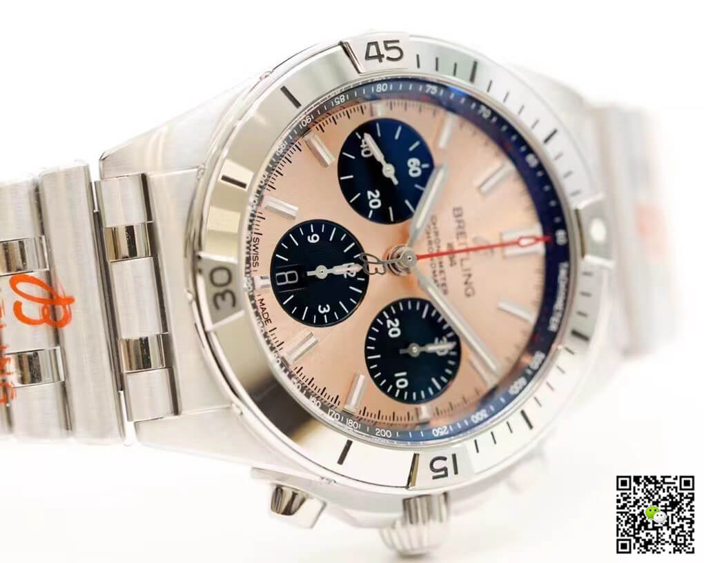 Replica Breitling Chronomat AB0134101K1A1 1:1 Best Edition GF Factory Rose Gold Dial