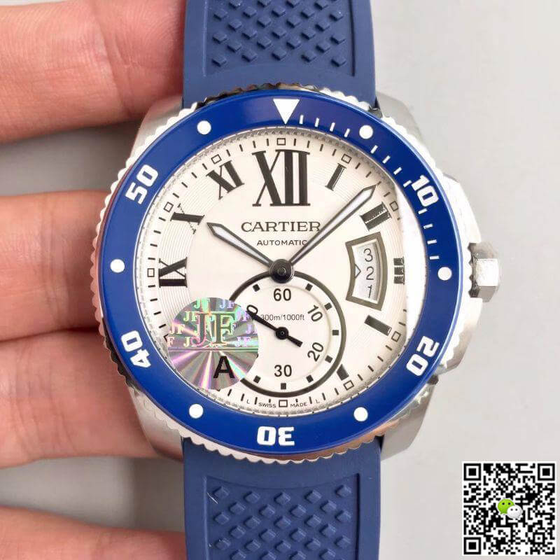 Replica Calibre De Ca*t1er Diver WSCA0011 JF Factory 1:1 Best Edition Swiss ETA2836-2 White Dial