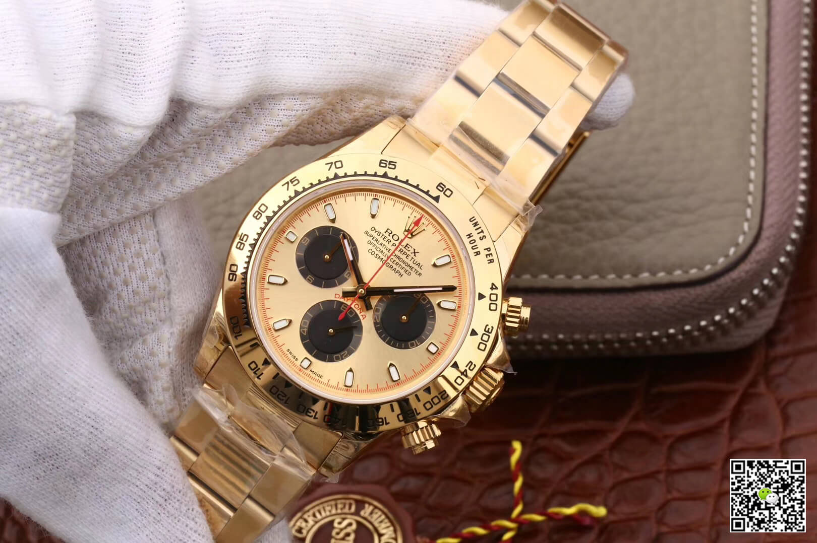 Replica R01ex Daytona 116508 1:1 Best Edition JH Factory Yellow Gold Black Chronograph