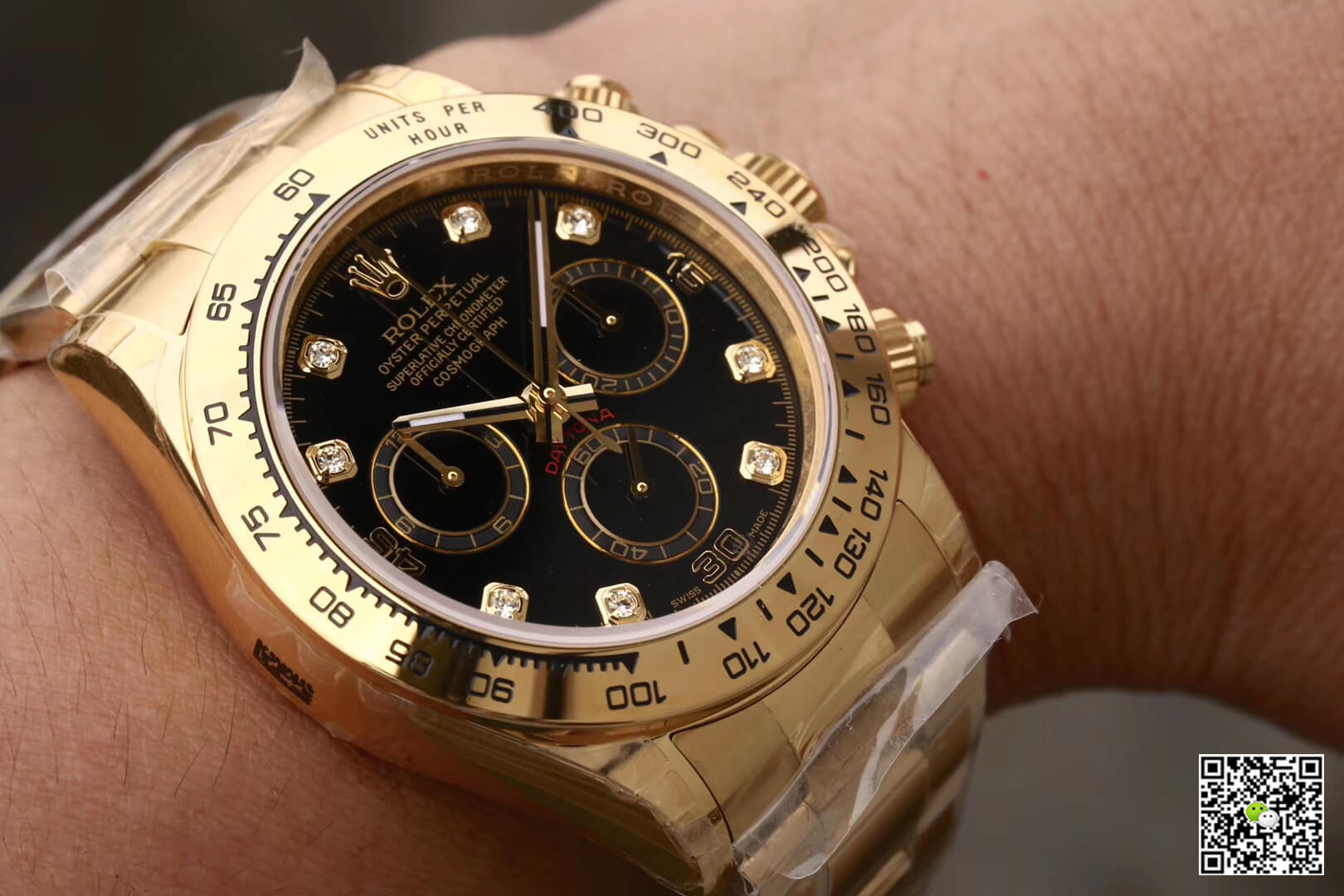 Replica R01ex Daytona Cosmograph M116508-0008 1:1 Best Edition JH Factory Yellow Gold D1am0nds Dial