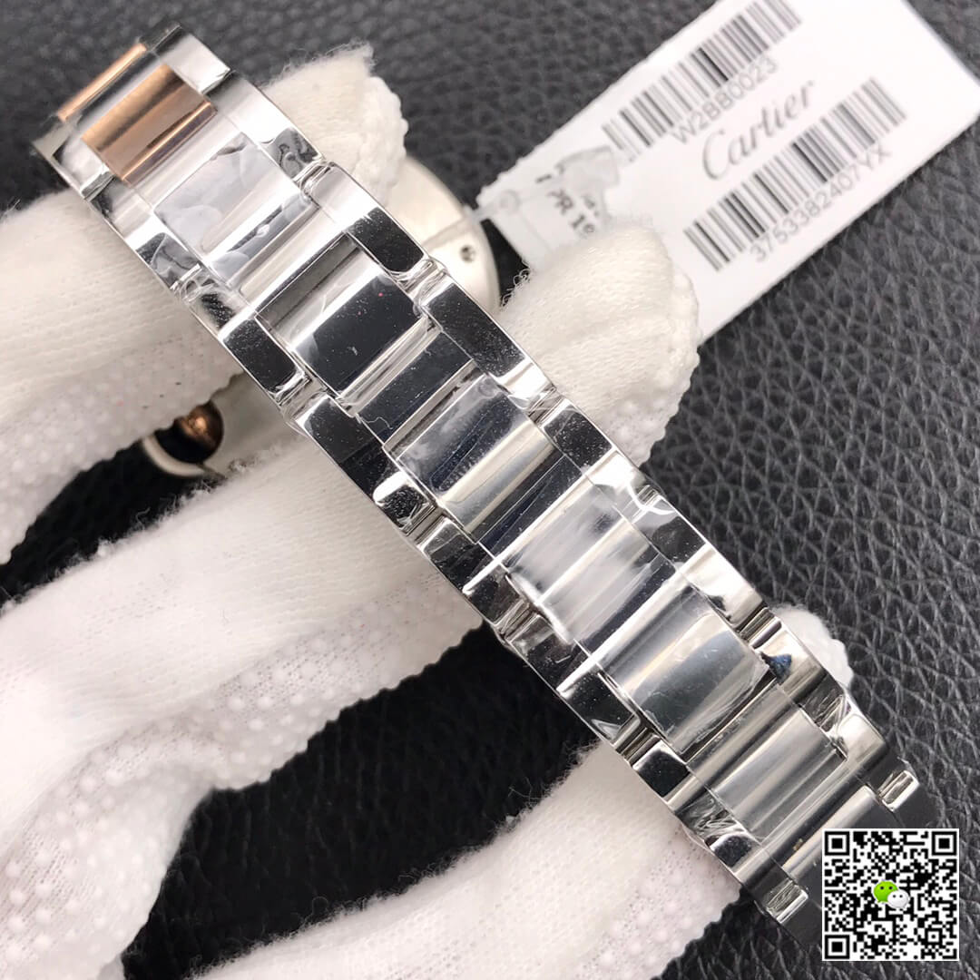 Replica Ballon Bleu De Ca*t1er 28MM 1:1 Best Edition V6 Factory V8 Silver Dial Gold Strap