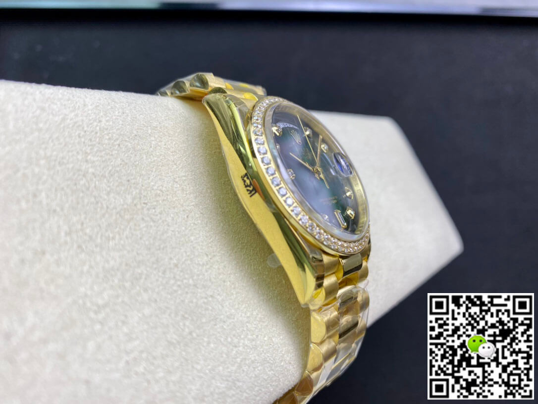 Replica R01ex Day Date M128348RBR-0035 1:1 Best Edition EW Factory Gradient Green Dial