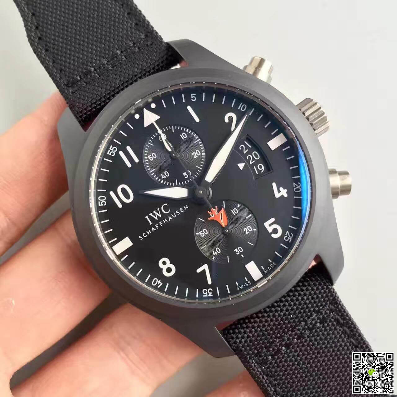 Replica IWC Pilot Chronograph IW388001 ZF Factory 1:1 Best Edition Swiss ETA7750 Black Dial