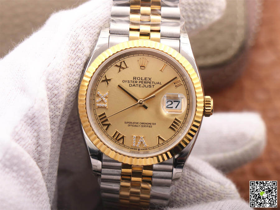 Replica R01ex Datejust 126233 1:1 Best Edition EW Factory Gold Dial
