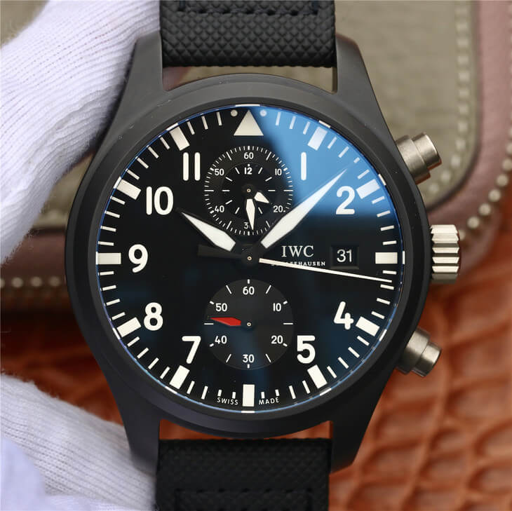 Replica IWC Pilot TOP GUN IW389001 1:1 Best Edition ZF Factory Black Dial