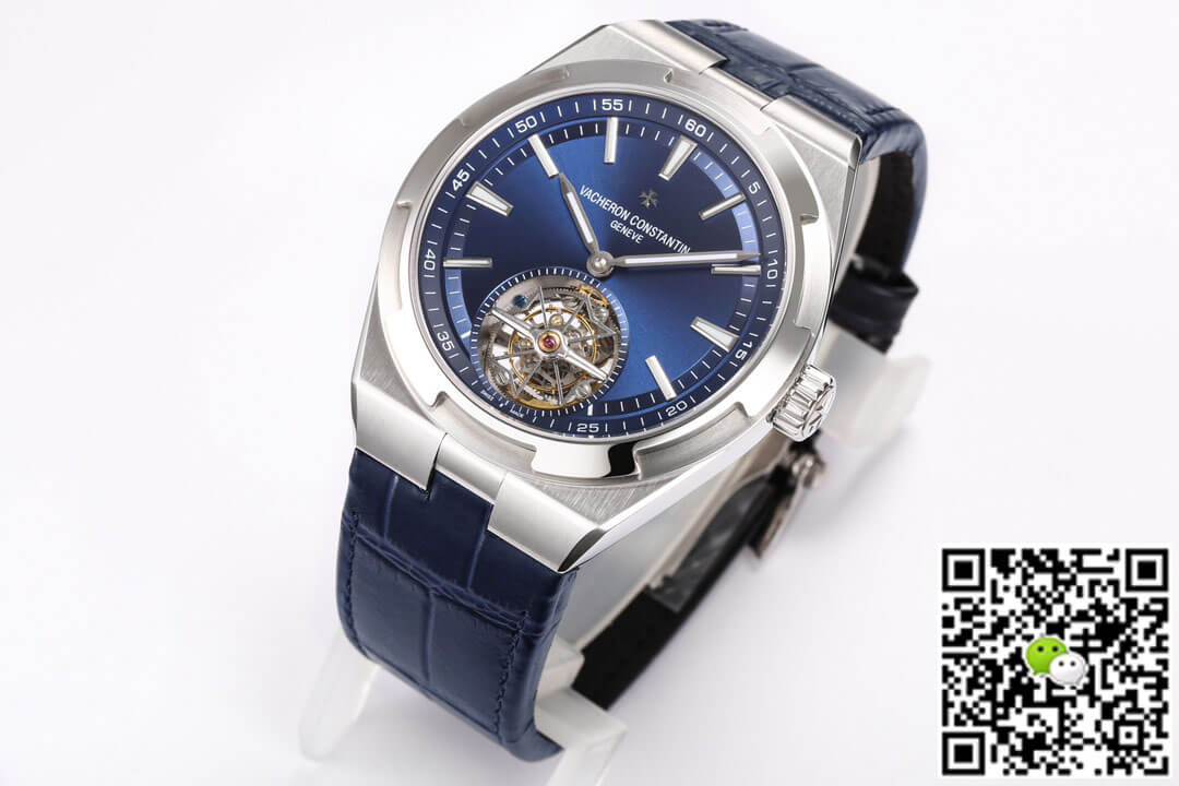 Replica Vacheron C0nstan1n Overseas Tourbillon 6000V/110A-B544 1:1 Best Edition BBR Factory Leather Strap