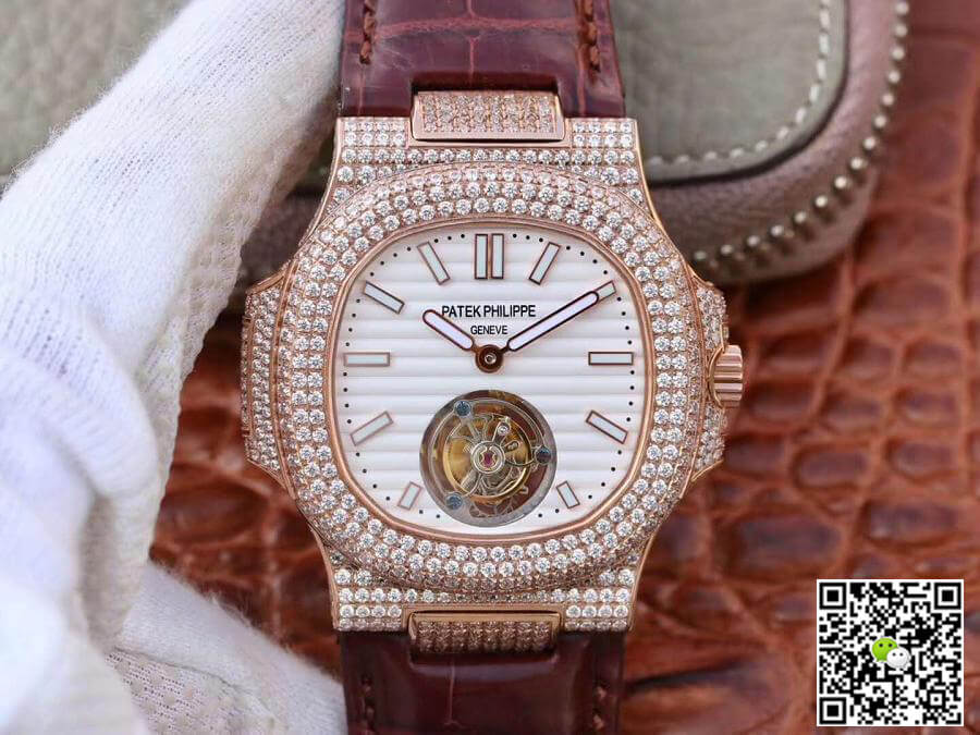 Pat*k Phi1i*pe Replica Nautilus Jumbo 5711 R8 Factory 1:1 Best Edition Swiss Tourbillon Rose Gold