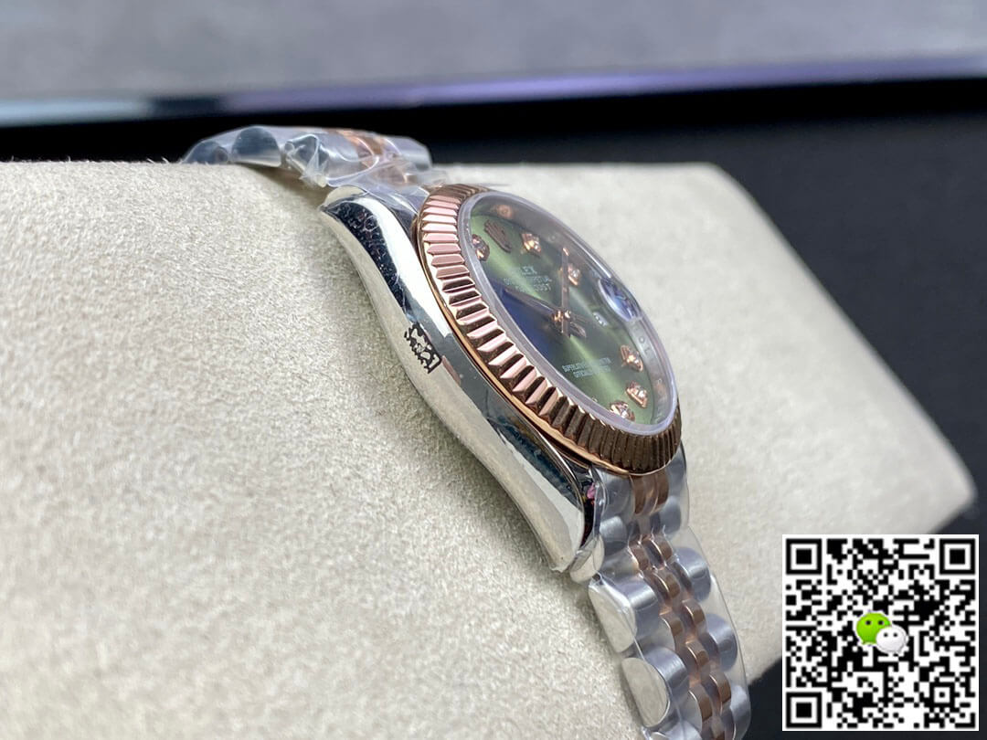 Replica R01ex Datejust 31MM 1:1 Best Edition EW Factory Rose Gold Green Dial