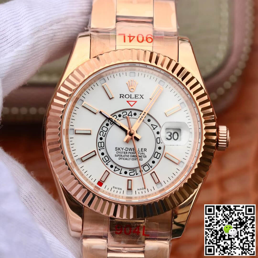 Replica R01ex Sky Dweller M326935-0005 1:1 Best Edition Noob Factory White Dial