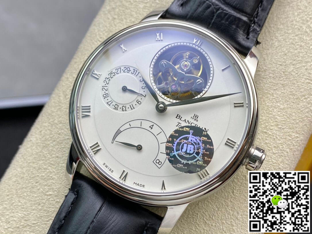 Replica Blancpain Villeret 6025-1542-55 True Tourbillon 1:1 Best Edition JB Factory White Dial Swiss Cal.25