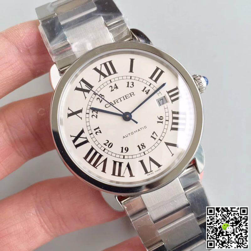 Replica Ronde Solo De Ca*t1er W670101 ZF Factory Men Watches 1:1 Best Edition Swiss ETA9015 White Dial