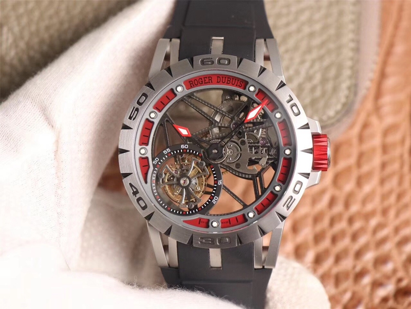 Replica Roger Dubuis Excalibur Spidr (king series) RDDBEX0622 Tourbillon JB Factory 1:1 Best Edition red skeleton dial Swiss RD505SQ