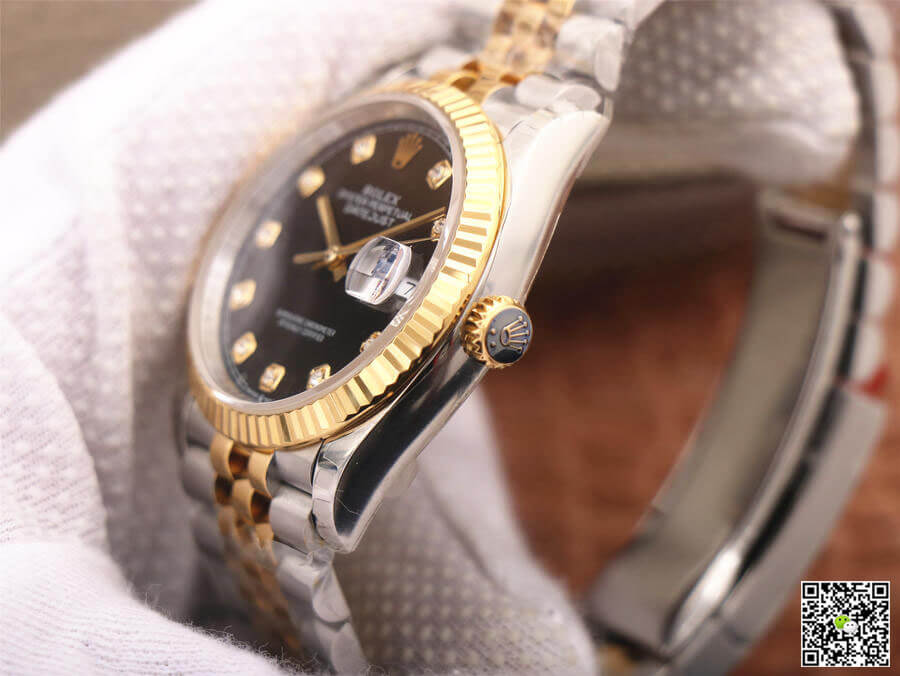 Replica R01ex Datejust M126233-0021 1:1 Best Edition EW Factory Yellow Gold Black Dial