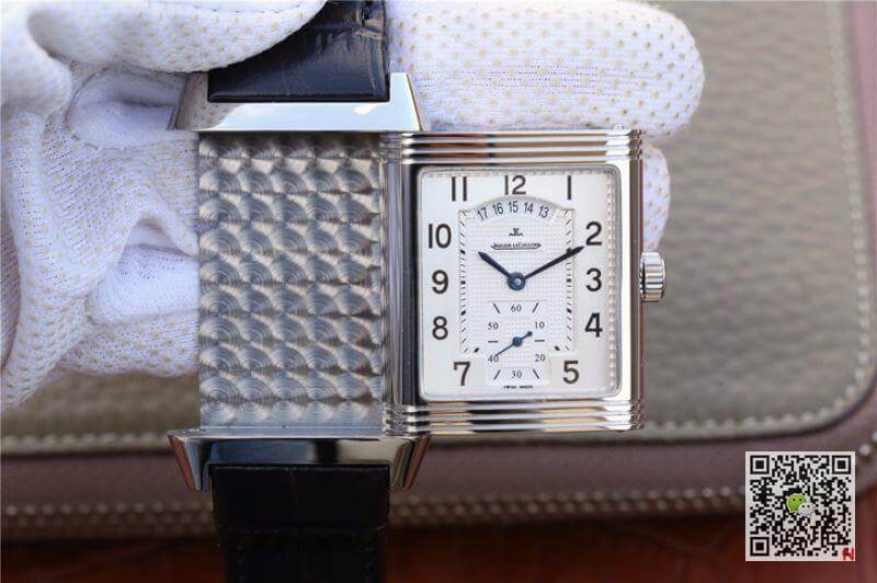 Jaeger Lecoultre Replica Grande Reverso Duo 3742421 Mechanical Watches 1:1 Best Edition Swiss ETA986 Silver Dial Black Leather Strap