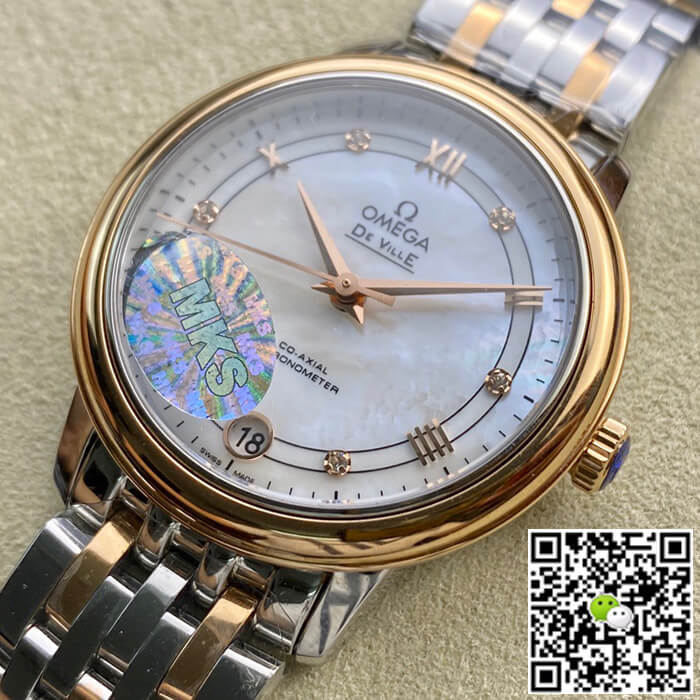 Replica 0me*ga De Ville 1:1 Best Edition MKS Factory Rose Gold D1am0nd Dial