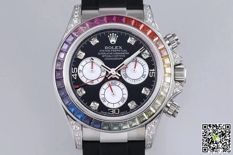 Replica R01ex Daytona 116599RBOW 1:1 Best Edition BL Factory Black Dial Swiss ETA4130