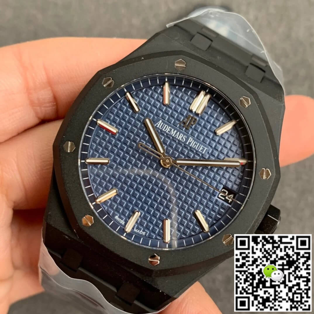 Replica Audemars P1g*et Royal Oak 15500 DLC Version 1:1 Best Edition ZF Factory Blue Dial