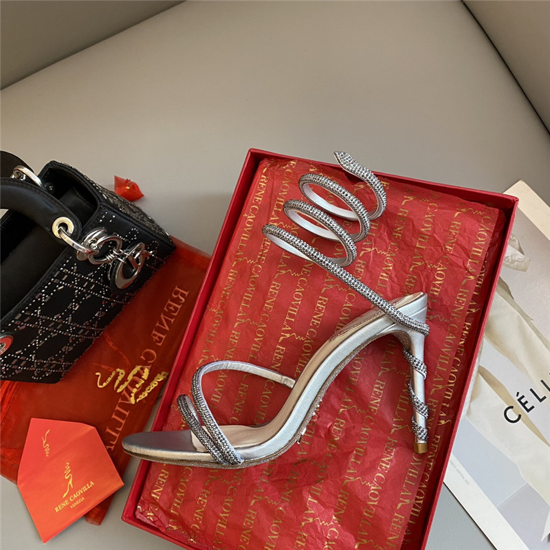 Rene Caovilla Dupe Snake Band Sandals