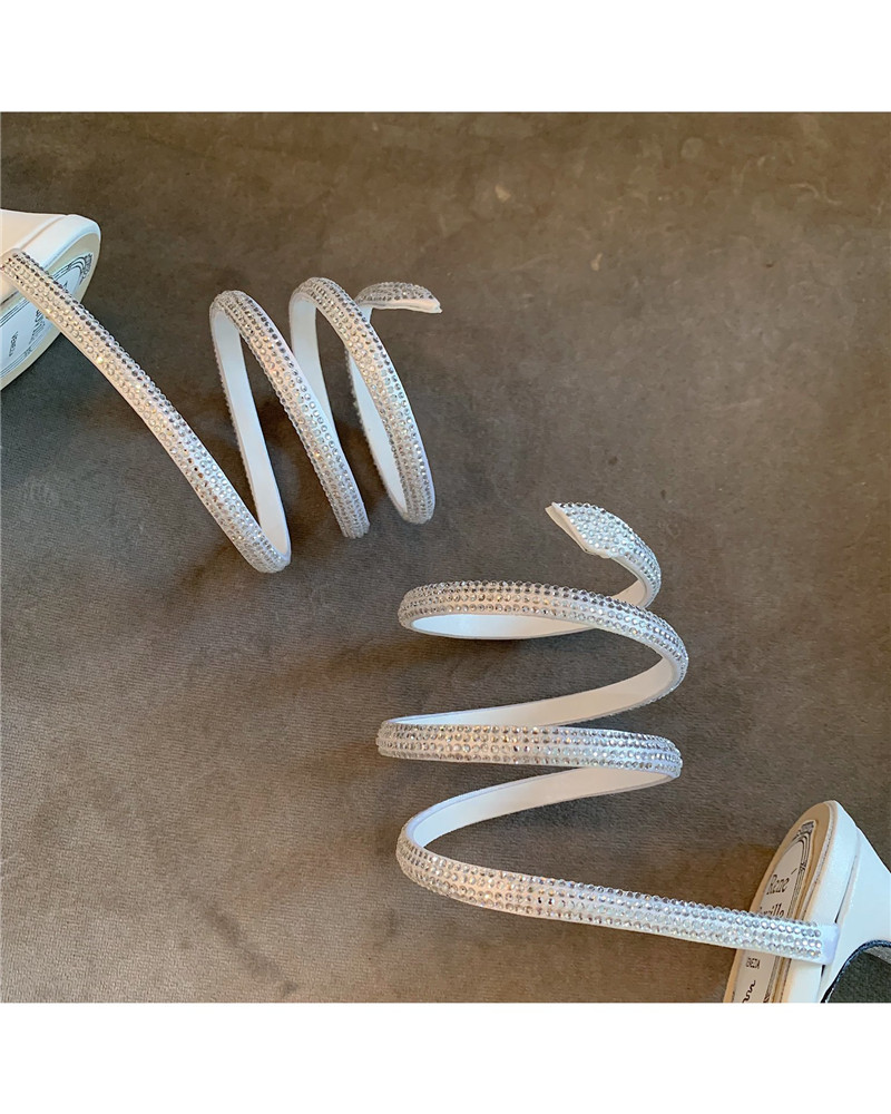 Rene Caovilla Heels Dupe Satin Snake-coil heels Sandals