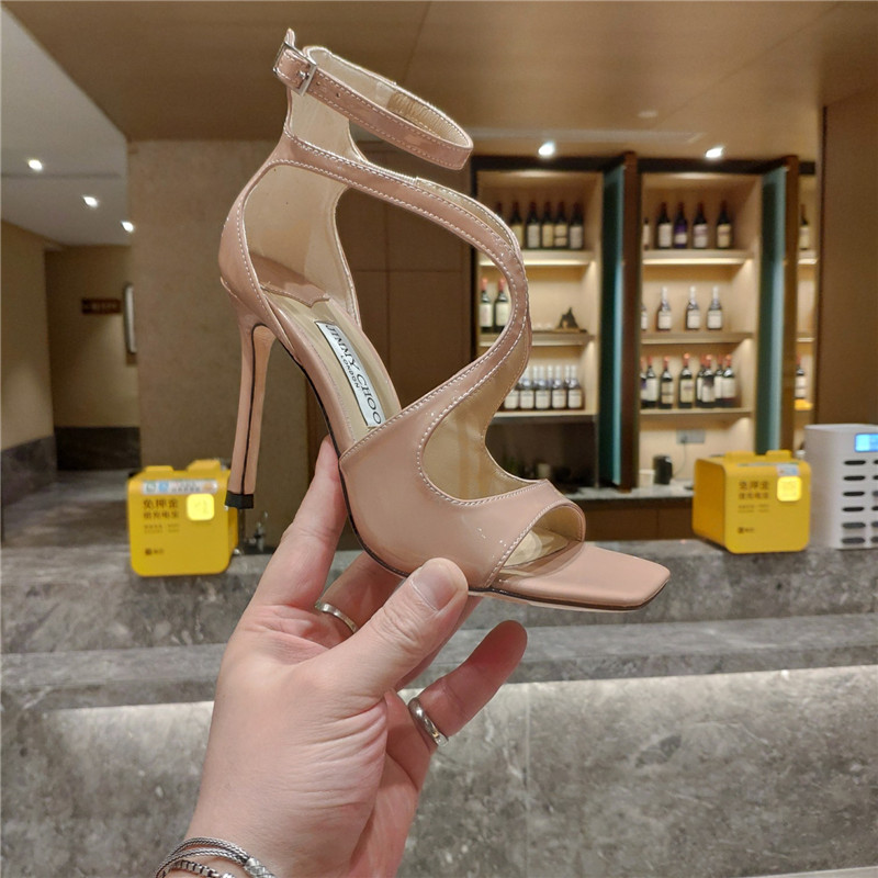 J1m*y Ch00 heeled satin sandals