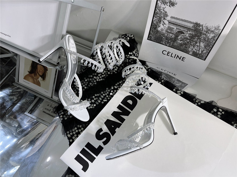 rene caovilla cleo chandelier satin sandals