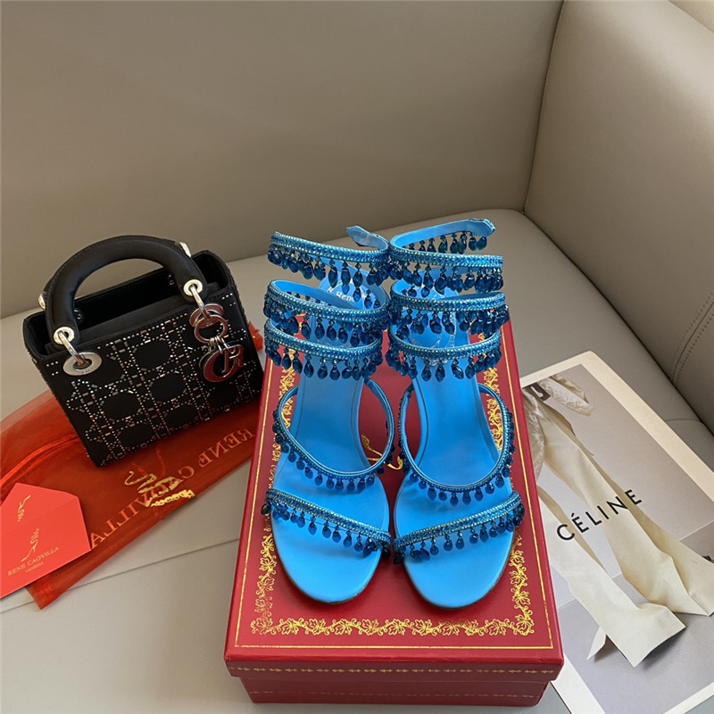 Rene Caovilla Classic Snake Wrap Sandals